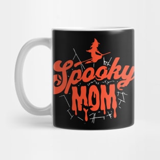 Cute Halloween Spooky Mom Orange and Black Halloween Witch Mom Mug